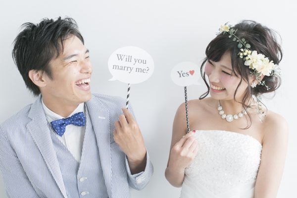 街コンレポート＿Will you marry me?、Yesというプロップスを持っている新郎新婦